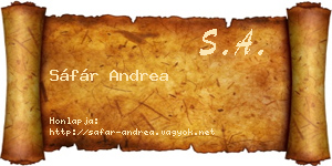 Sáfár Andrea névjegykártya