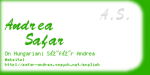 andrea safar business card